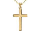 14K Yellow Gold Florentine Cross Pendant Necklace with Chain